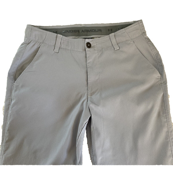 Under Armour Men's Match Play Textured Loose Golf Pants 30x30 Gray/White Checked - Picture 6 of 16